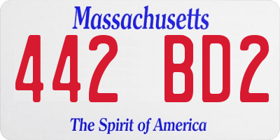 MA license plate 442BD2