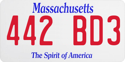 MA license plate 442BD3