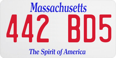MA license plate 442BD5