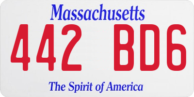 MA license plate 442BD6