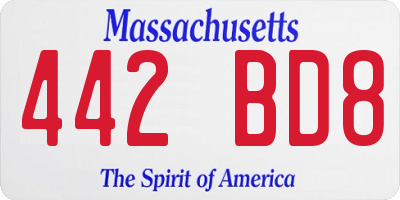 MA license plate 442BD8