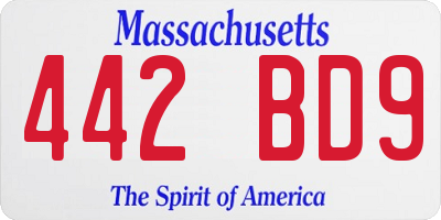 MA license plate 442BD9