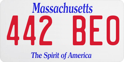 MA license plate 442BE0