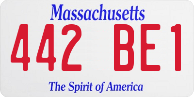 MA license plate 442BE1