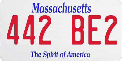 MA license plate 442BE2