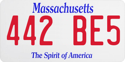 MA license plate 442BE5