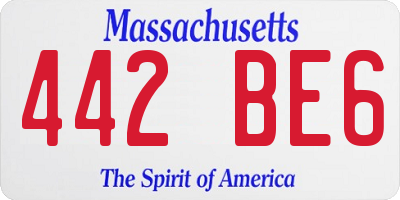 MA license plate 442BE6