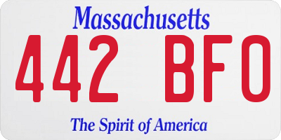MA license plate 442BF0