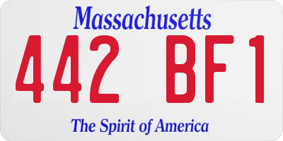 MA license plate 442BF1
