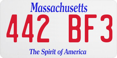 MA license plate 442BF3