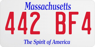 MA license plate 442BF4