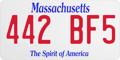 MA license plate 442BF5