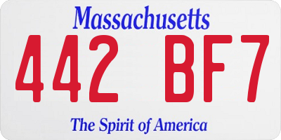 MA license plate 442BF7