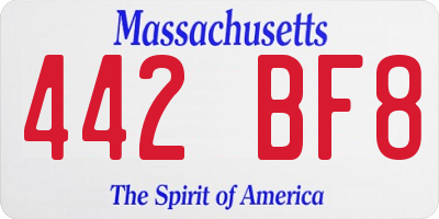 MA license plate 442BF8