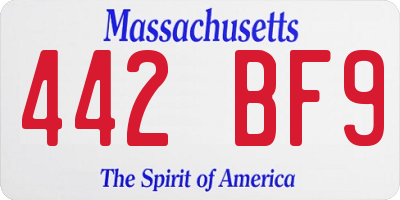 MA license plate 442BF9