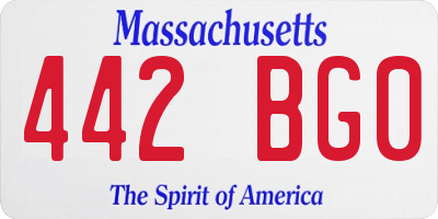 MA license plate 442BG0