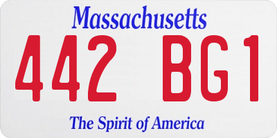 MA license plate 442BG1
