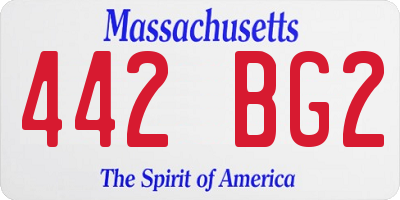 MA license plate 442BG2