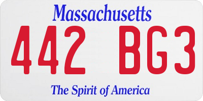 MA license plate 442BG3