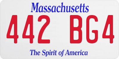 MA license plate 442BG4