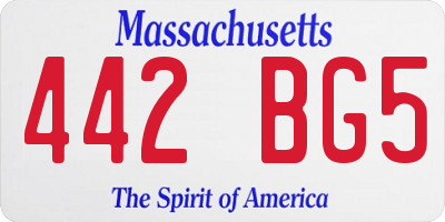 MA license plate 442BG5