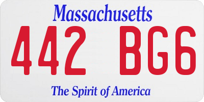 MA license plate 442BG6