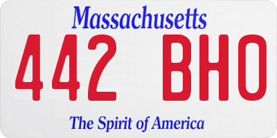 MA license plate 442BH0