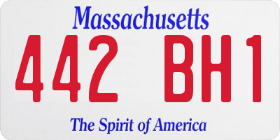 MA license plate 442BH1