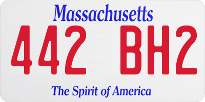 MA license plate 442BH2