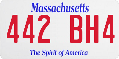 MA license plate 442BH4