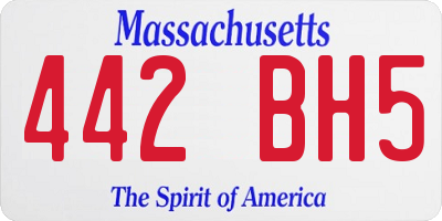 MA license plate 442BH5