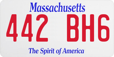 MA license plate 442BH6