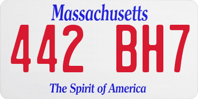 MA license plate 442BH7