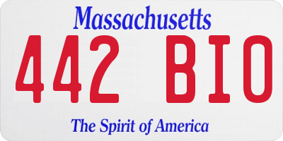 MA license plate 442BI0