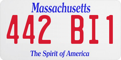 MA license plate 442BI1