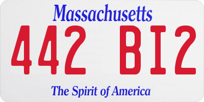 MA license plate 442BI2