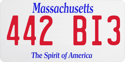 MA license plate 442BI3