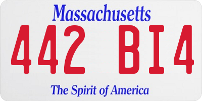 MA license plate 442BI4