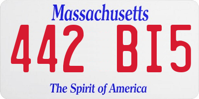 MA license plate 442BI5