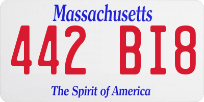 MA license plate 442BI8