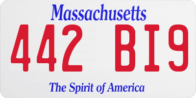 MA license plate 442BI9