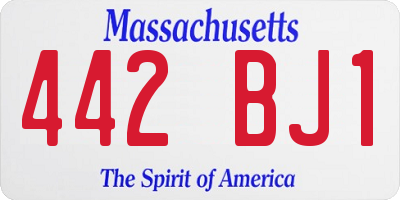 MA license plate 442BJ1