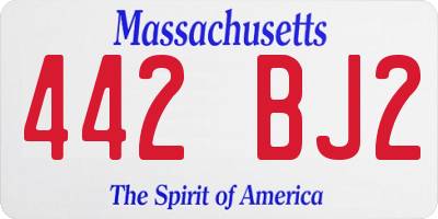 MA license plate 442BJ2