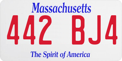 MA license plate 442BJ4