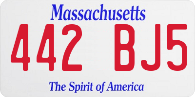 MA license plate 442BJ5