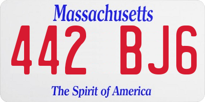 MA license plate 442BJ6