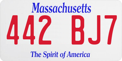 MA license plate 442BJ7