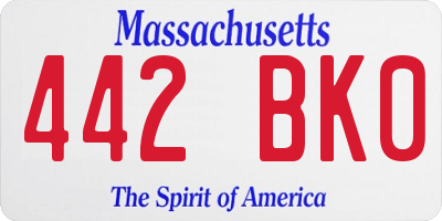 MA license plate 442BK0