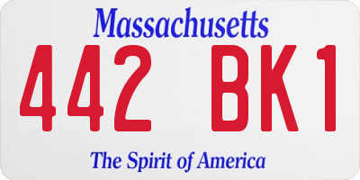 MA license plate 442BK1