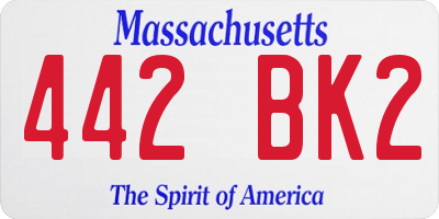 MA license plate 442BK2